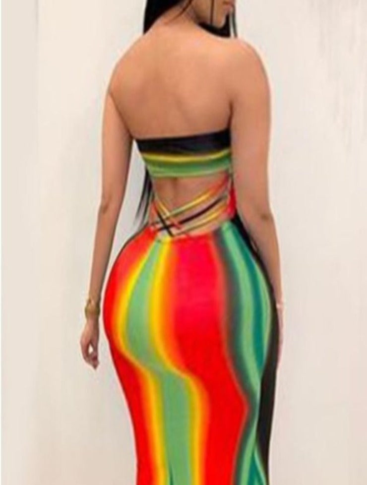 Multi-Colored Maxi Dress
