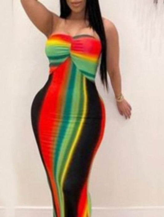 Multi-Colored Maxi Dress